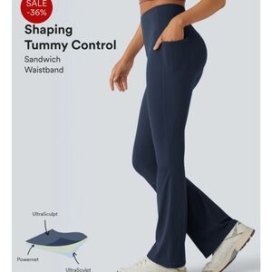 Women's Navy Blue Shaping Tummy Control bootcut legging